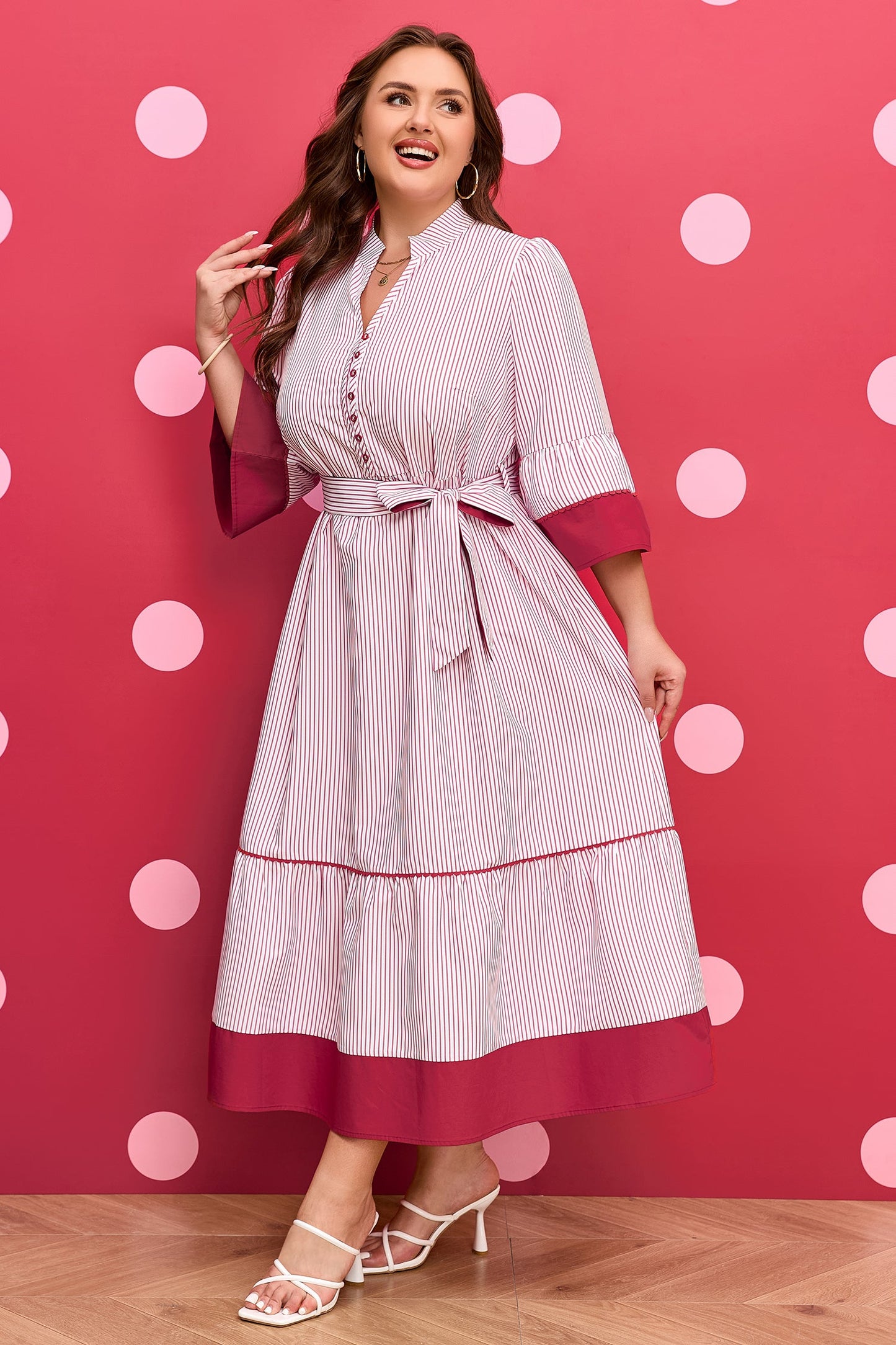 Southern Charm Pinstripe Midi Dress
