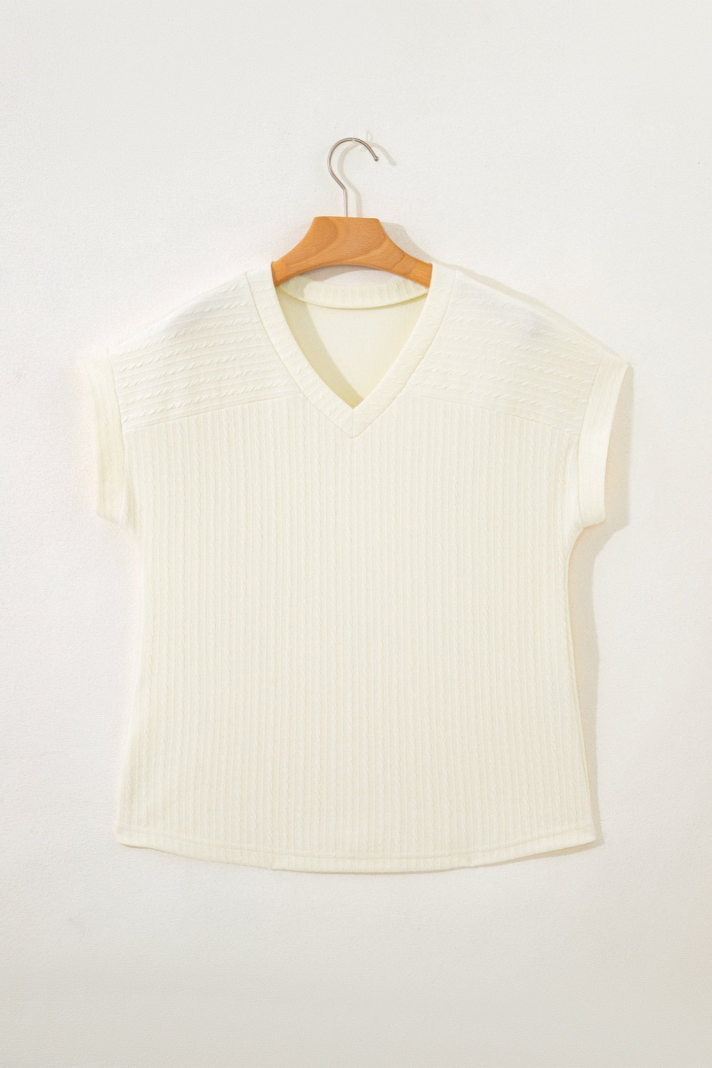 Prairie Cream Cable Knit V-Neck Top