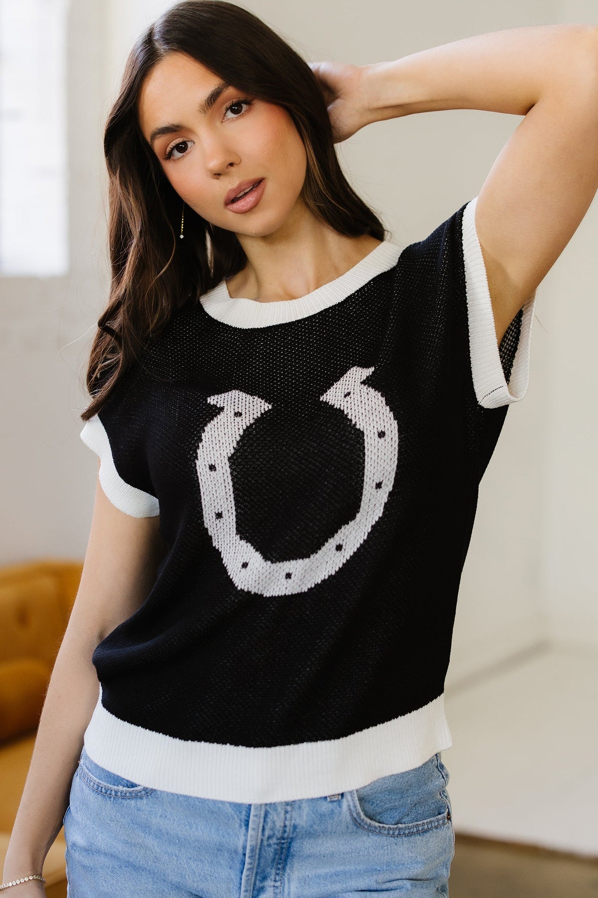 Lucky Horseshoe Knit Top