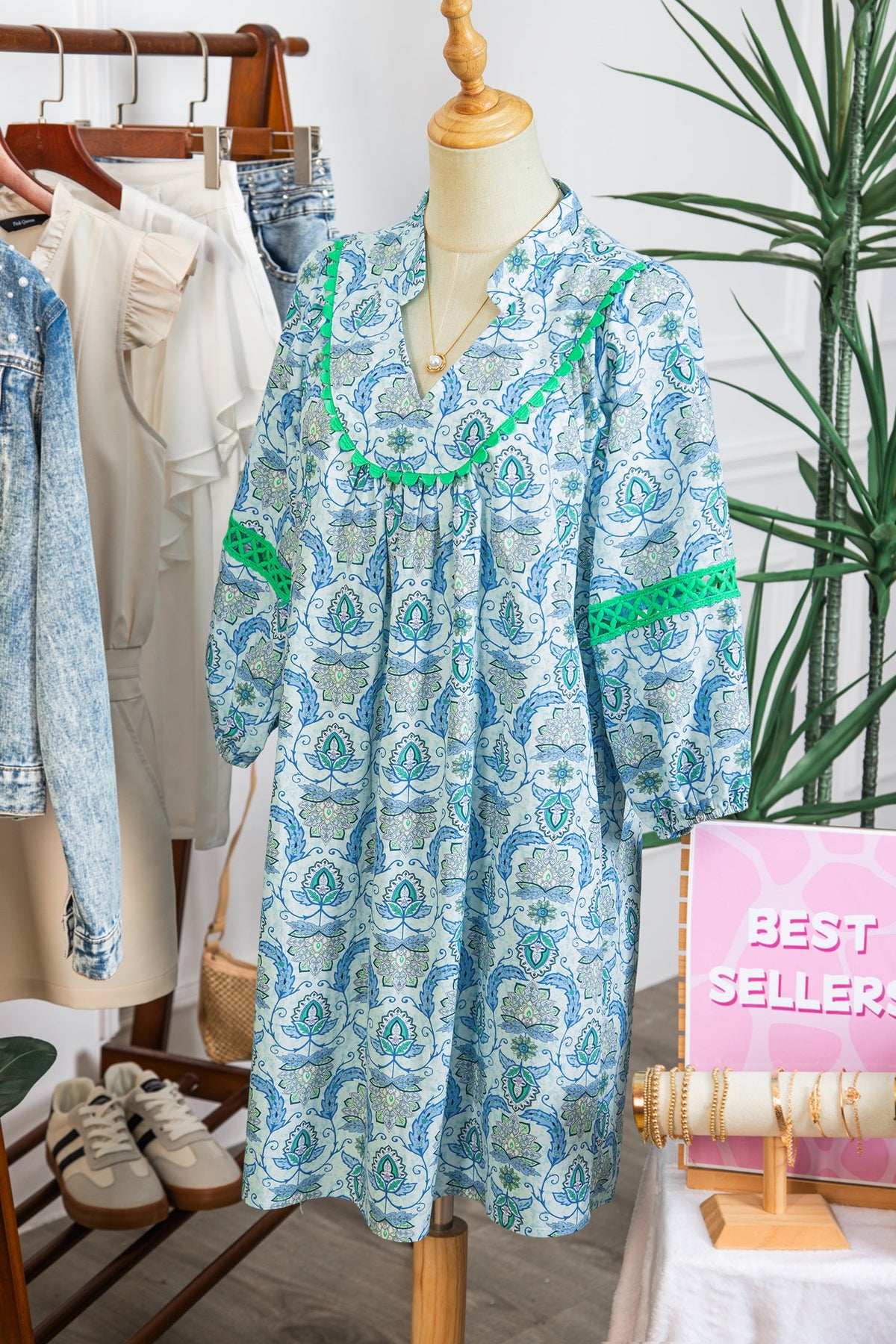 Blue Belle Paisley Mini Dress