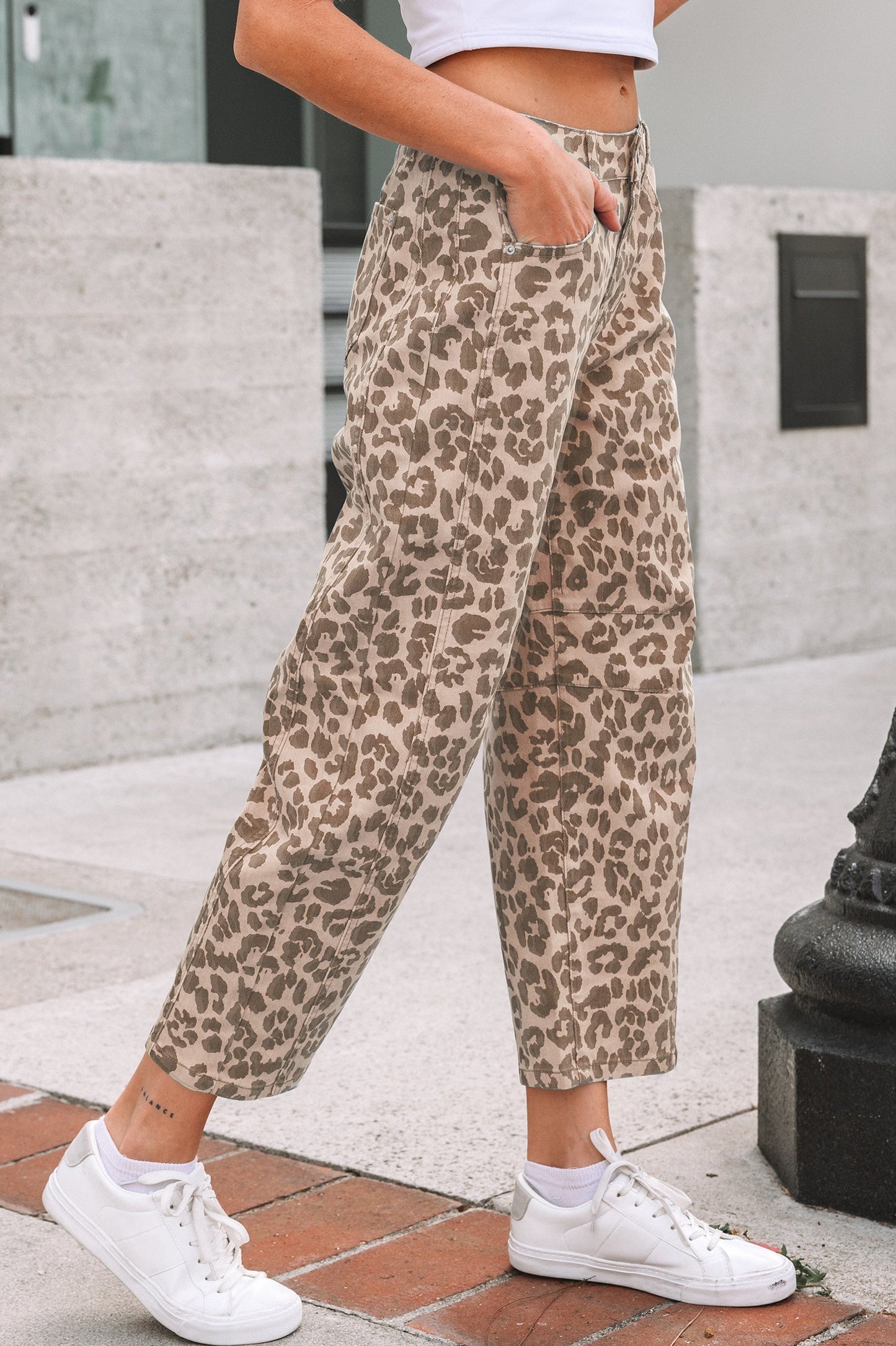 Wild Side Leopard Straight Leg Jeans – High Waist Western Fit