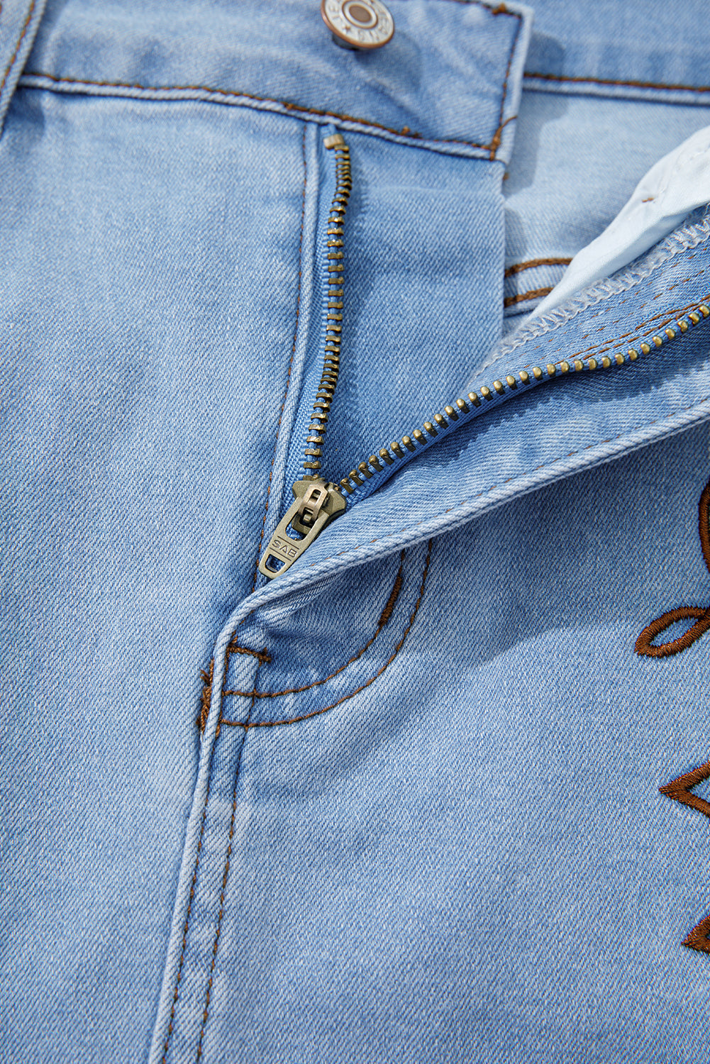 The Wild Sage Embroidered Denim Skirt