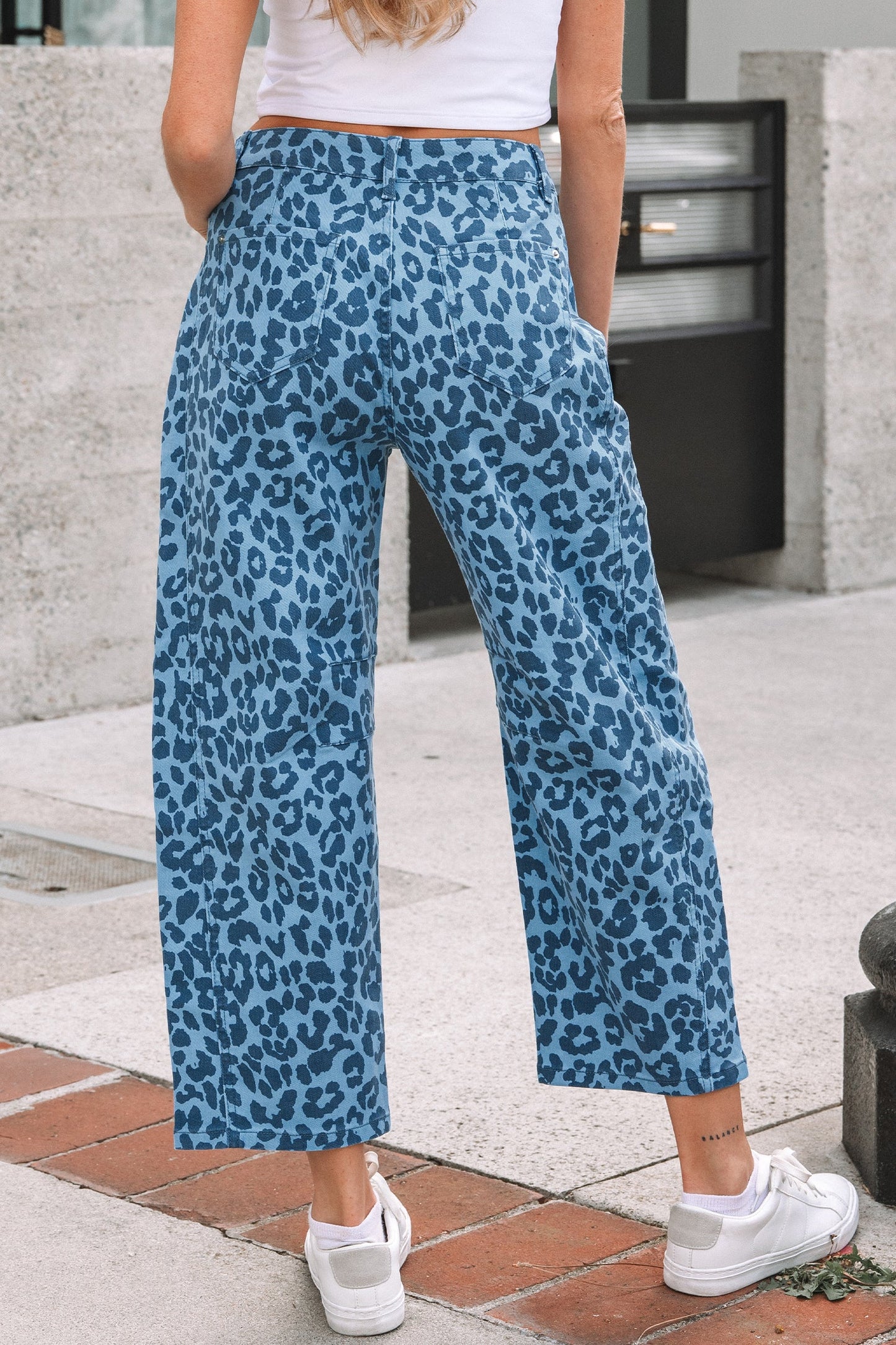 Wild Side Leopard Straight Leg Jeans – High Waist Western Fit
