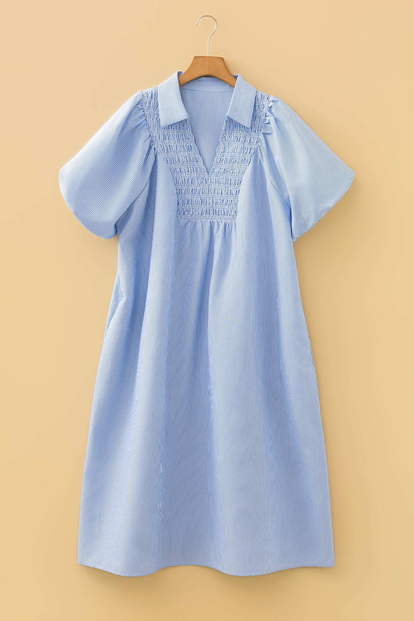 Bluebell Shirred Collar Midi Dress