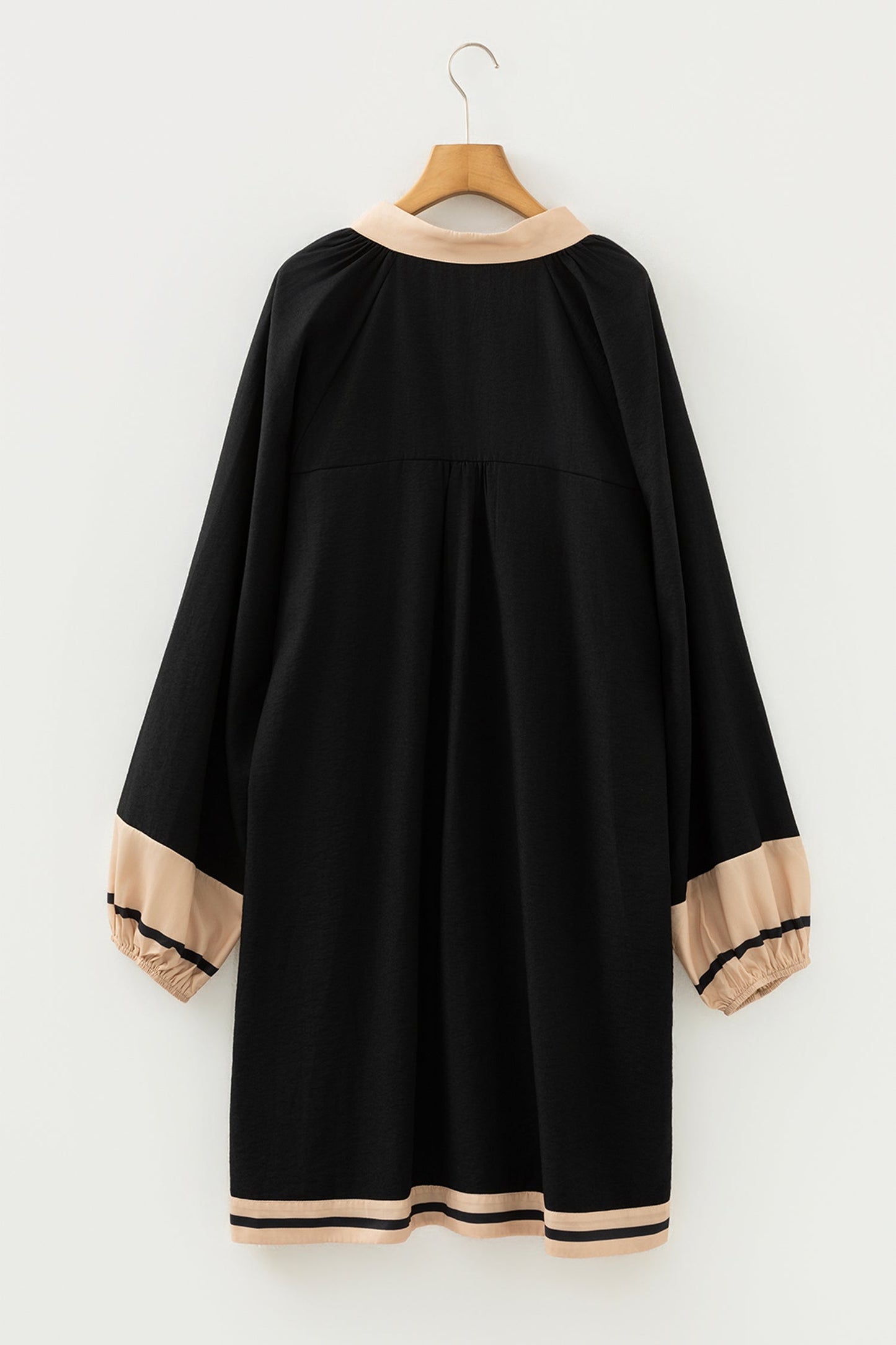 Black Mesa Contrast Trim Dress