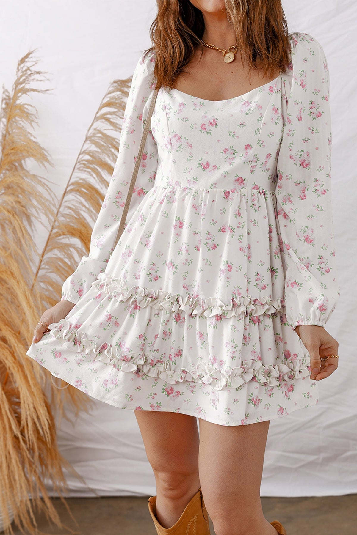 Wildflower Romance Ruffle Mini Dress