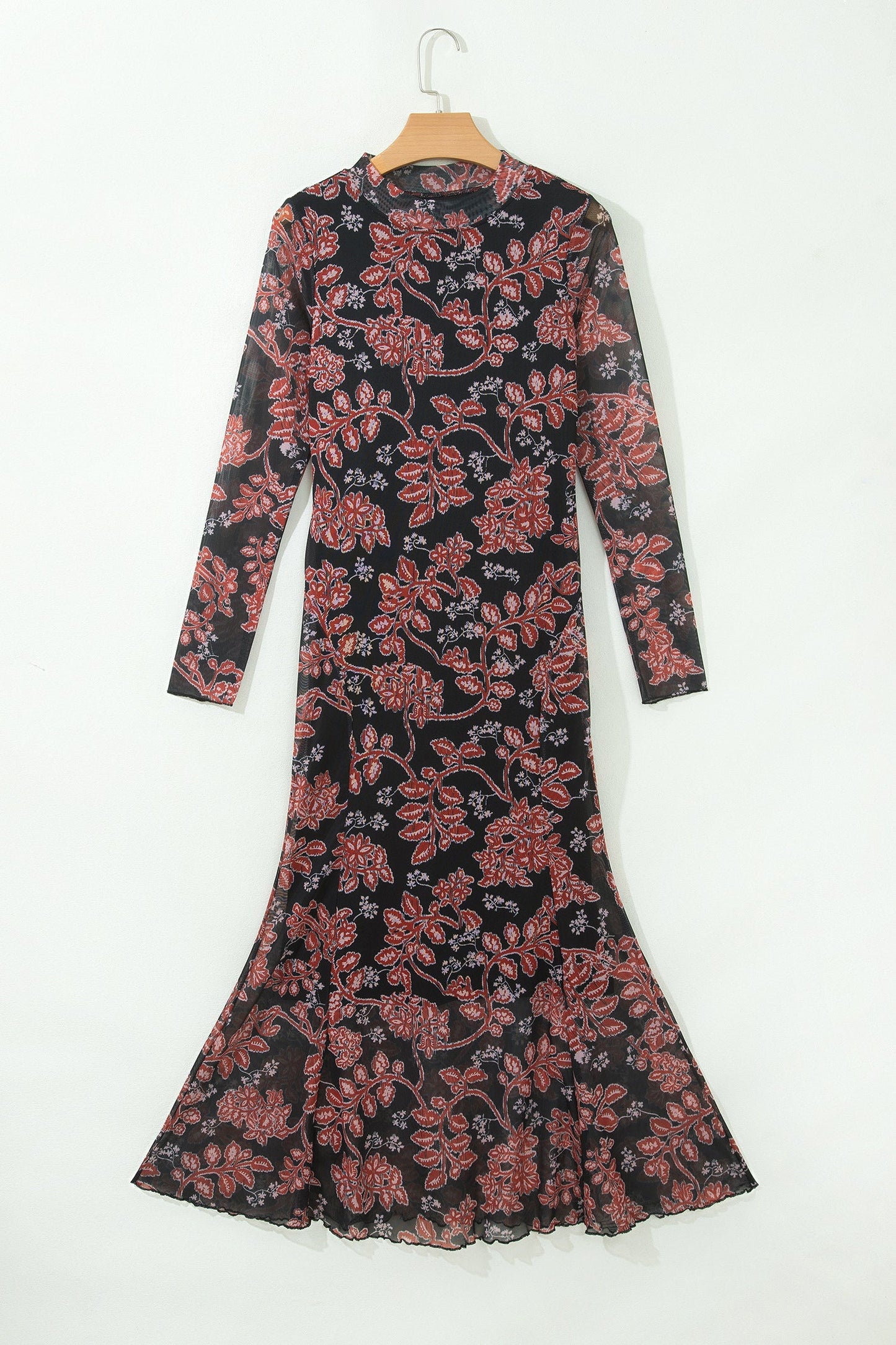 Midnight Mesa Floral Mesh Maxi Dress