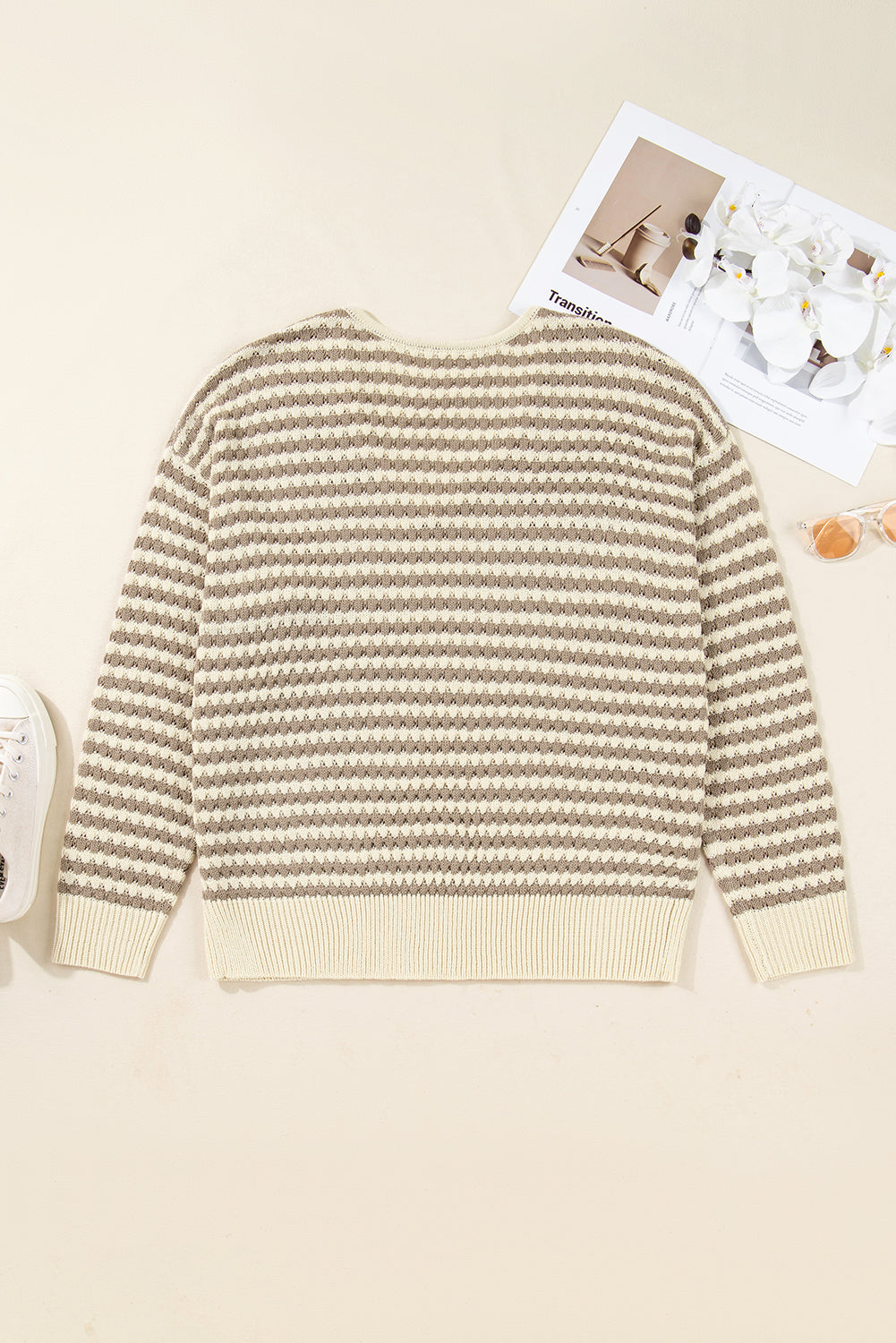 Sagebrush Stripe V-Neck Sweater