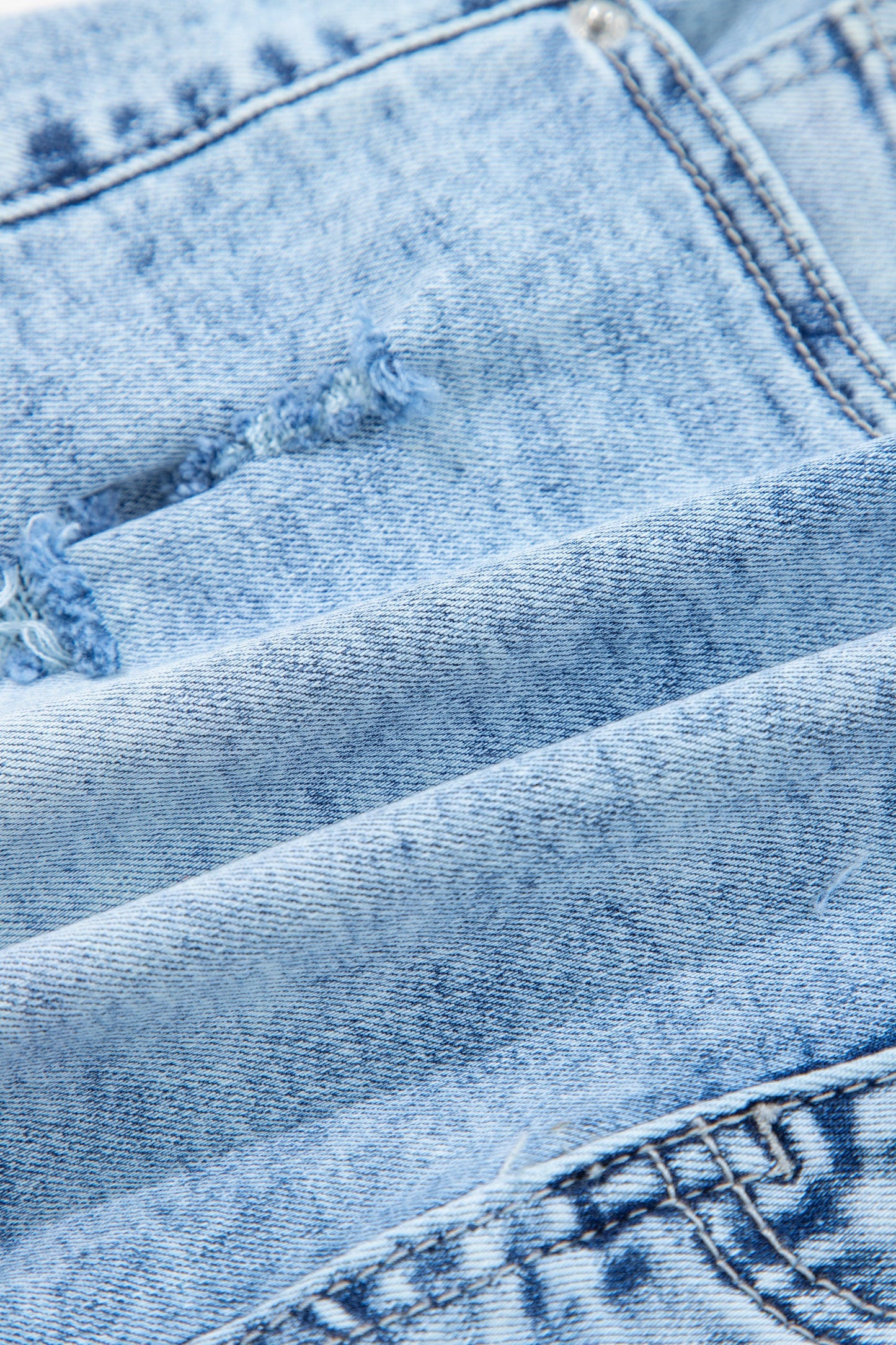 Backroad Blues Distressed Denim Shorts