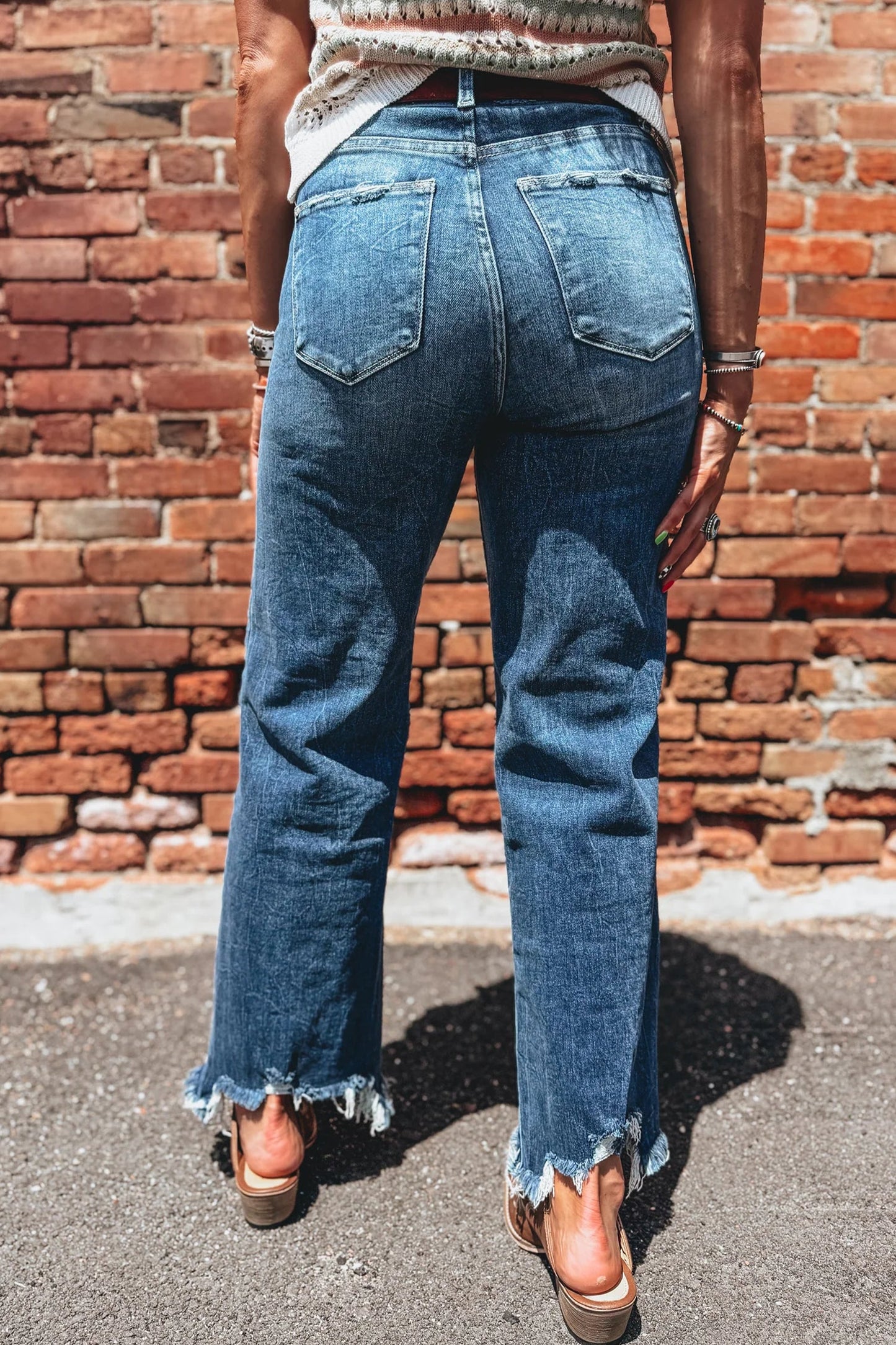 Sundown High Rise Frayed Flare Jeans