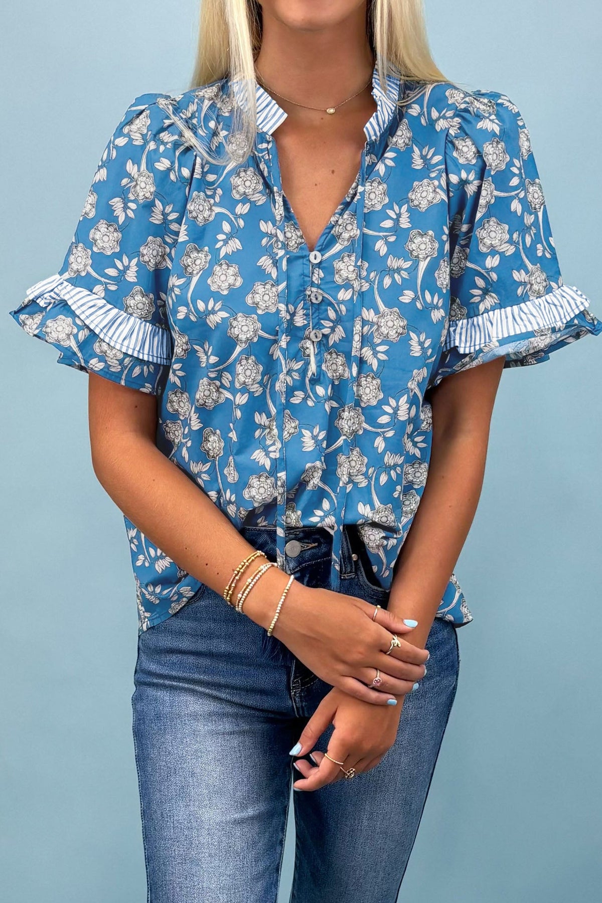 Bluebell Ranch Tie-Neck Blouse
