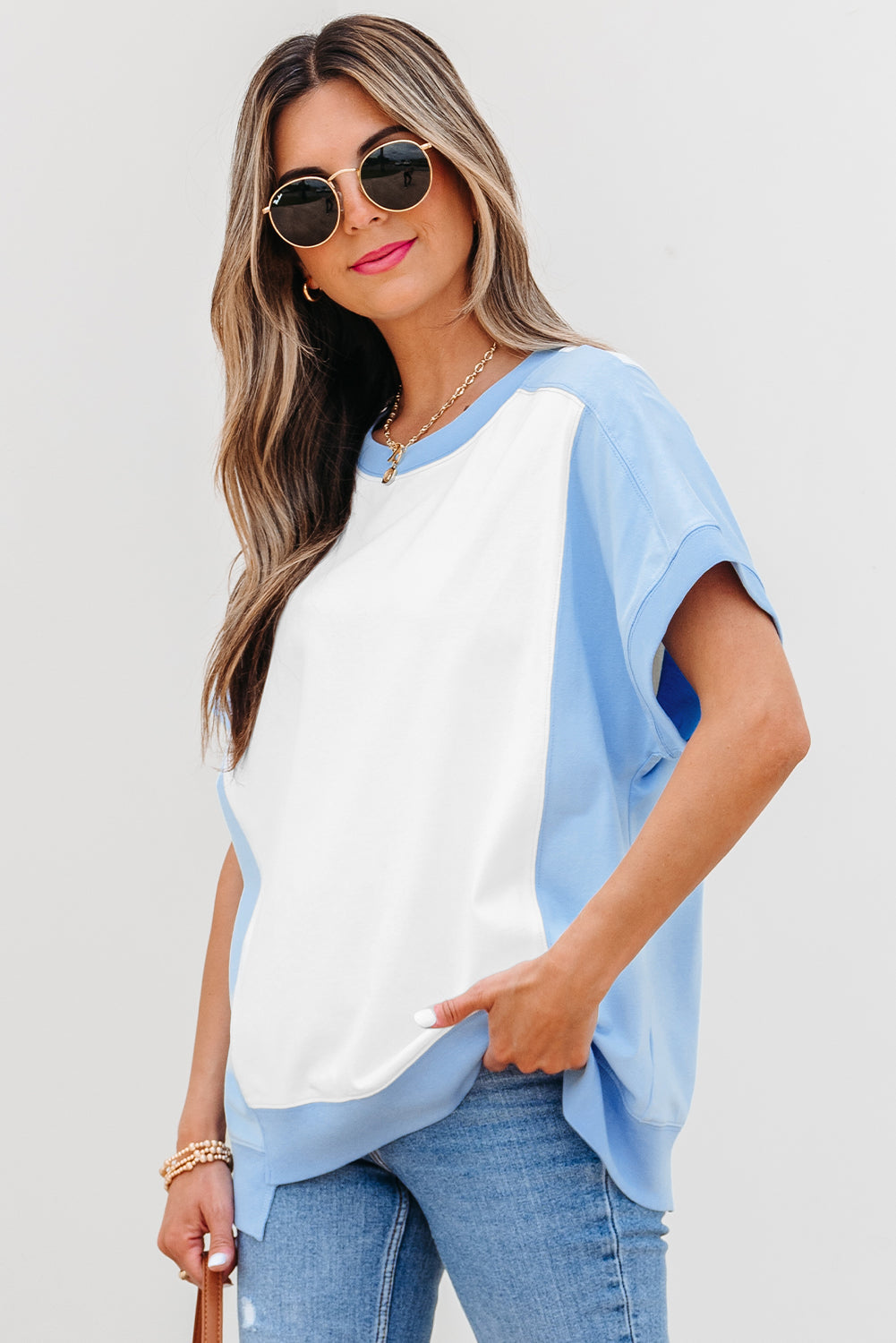 Ranch Day Colorblock Exposed Seam Tee