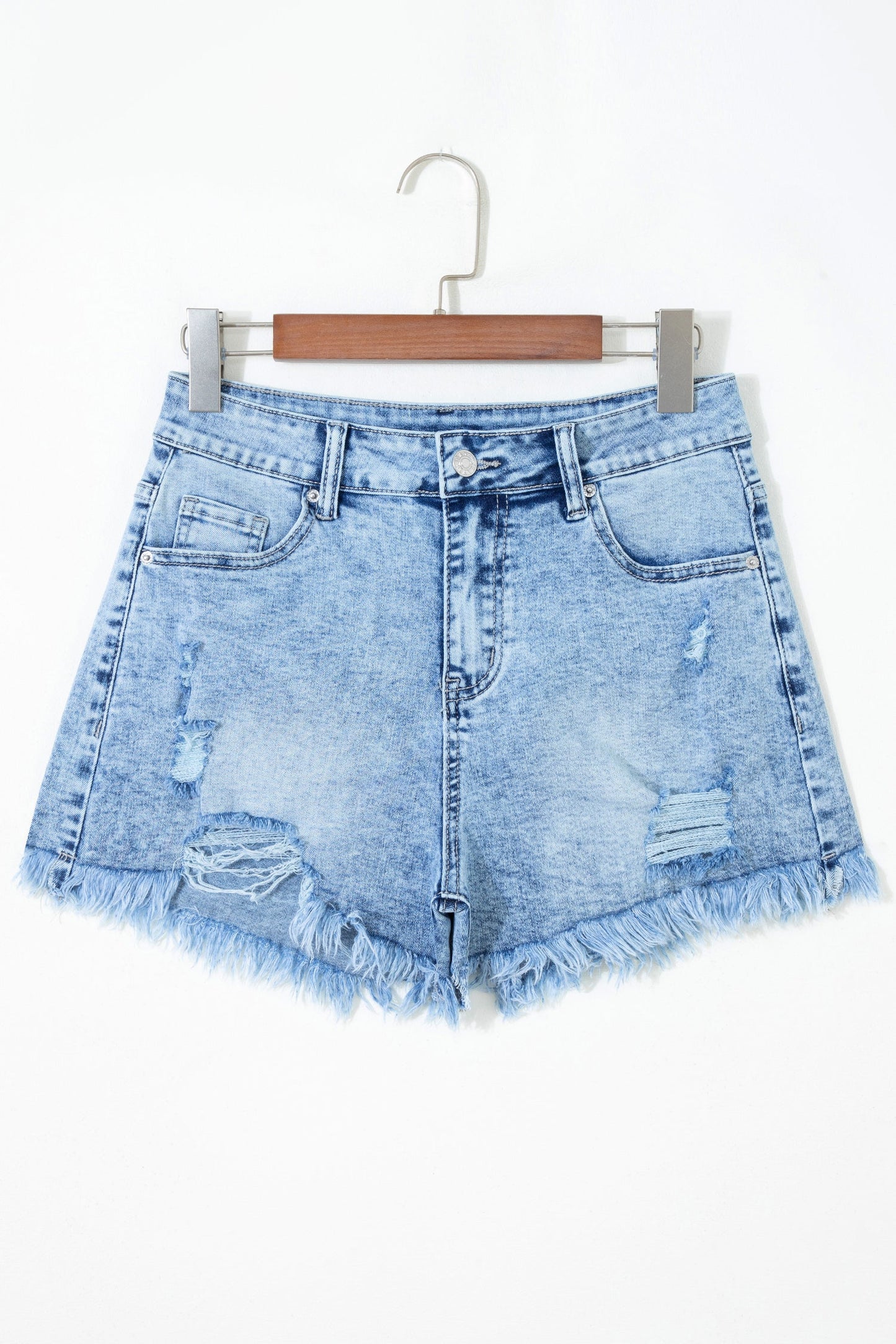 Backroad Blues Distressed Denim Shorts