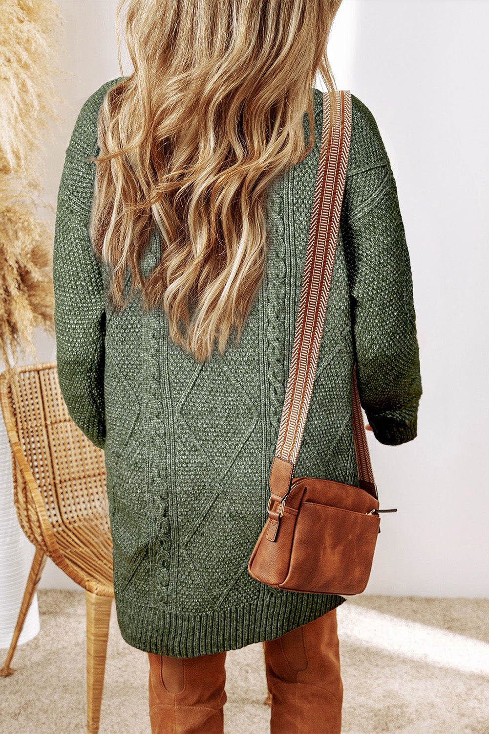 Sagebrush Cable Knit Sweater Dress