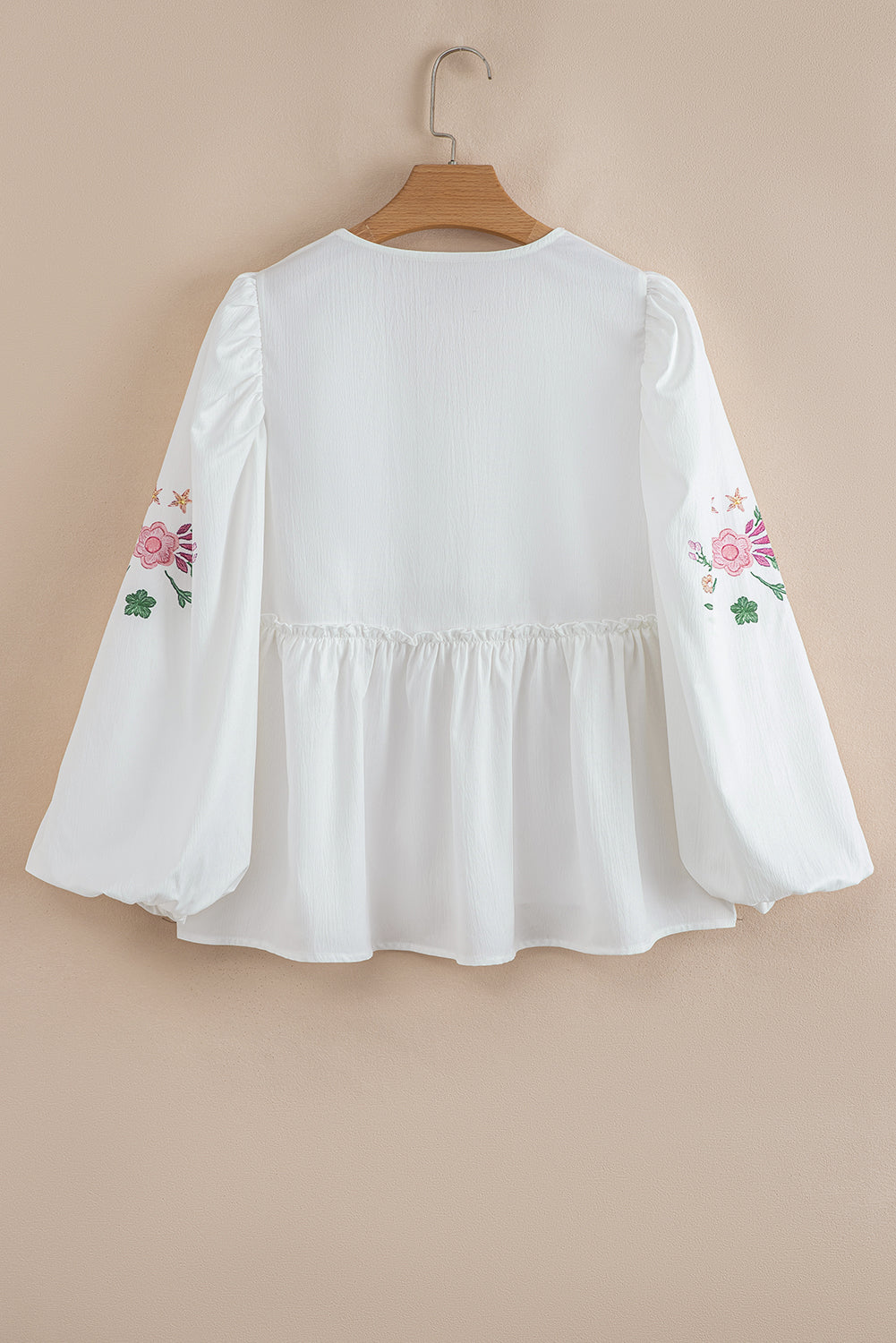 Wildflower Lace-Up Babydoll Blouse