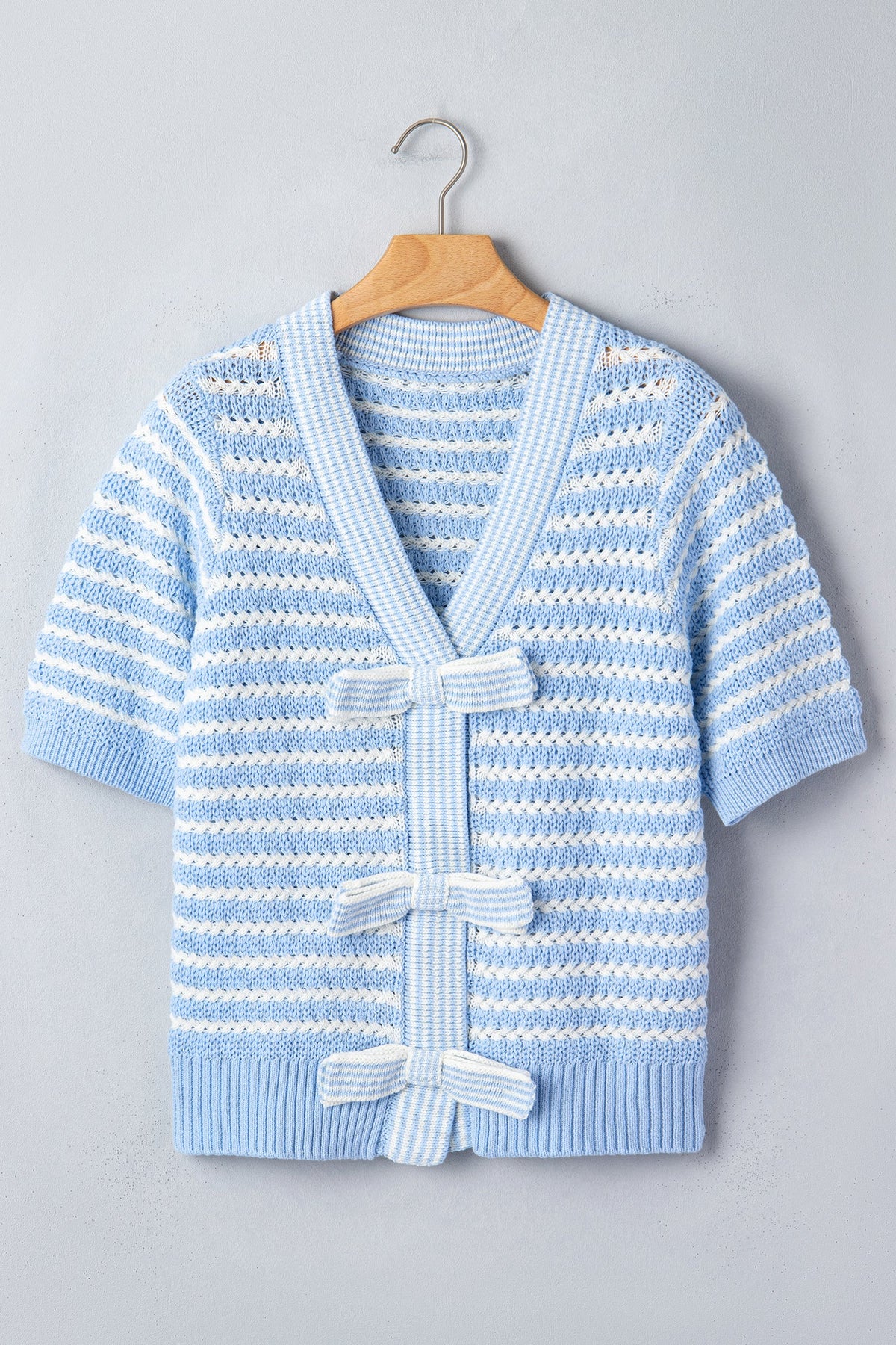 Darling Stripe Bow Tie Knit Top