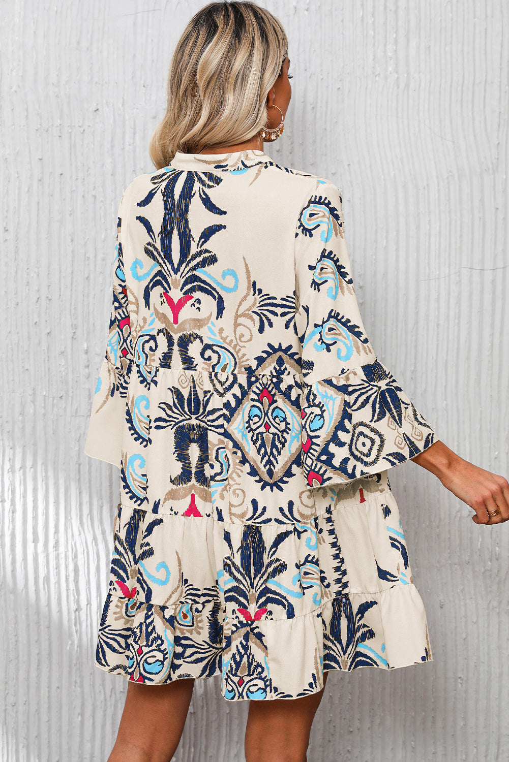 Desert Ink Tiered Mini Dress