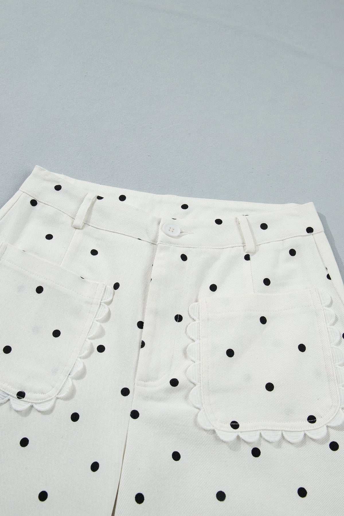 Prairie Dot Scalloped Wide Leg Jeans