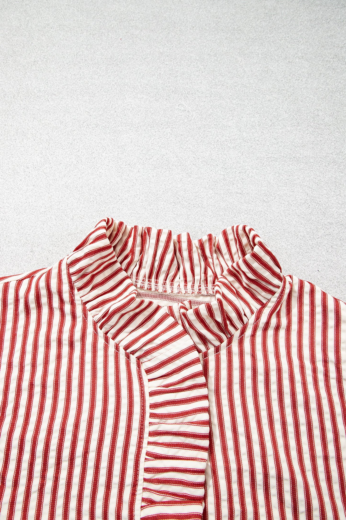 Sweetheart Stripe Ruffle Button-Up