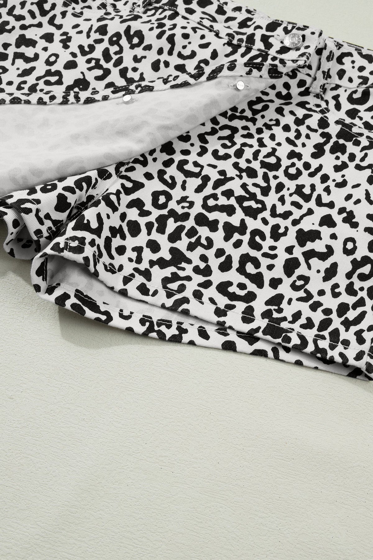 Wild Side Leopard Denim Skort