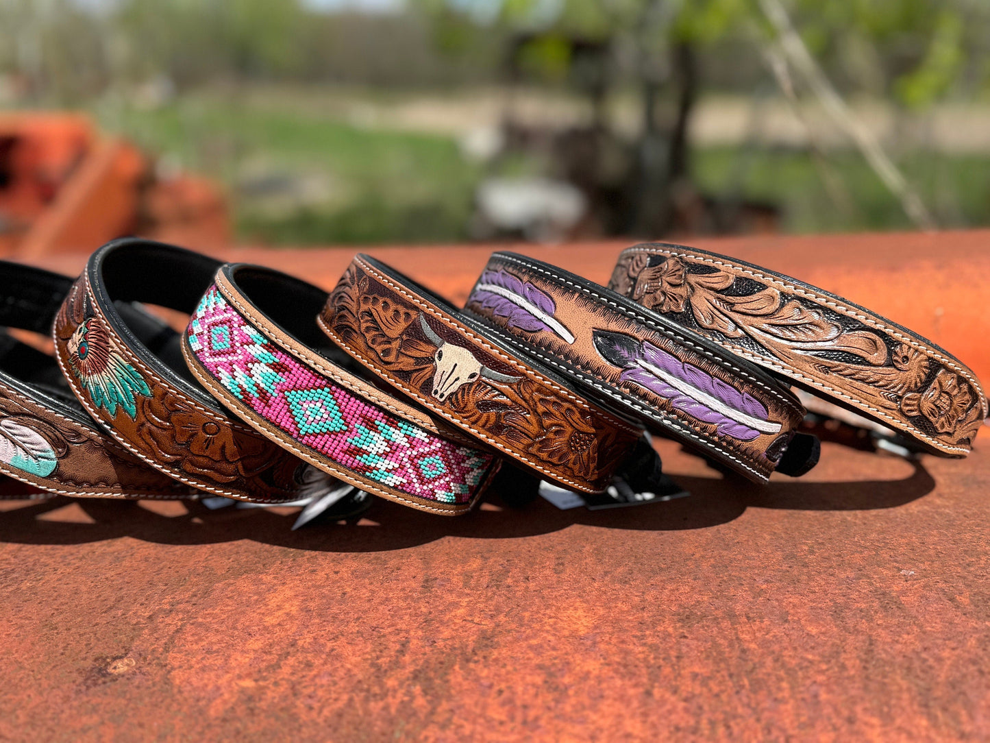 The Ranch Hand Western Leather Dog Collar Collection