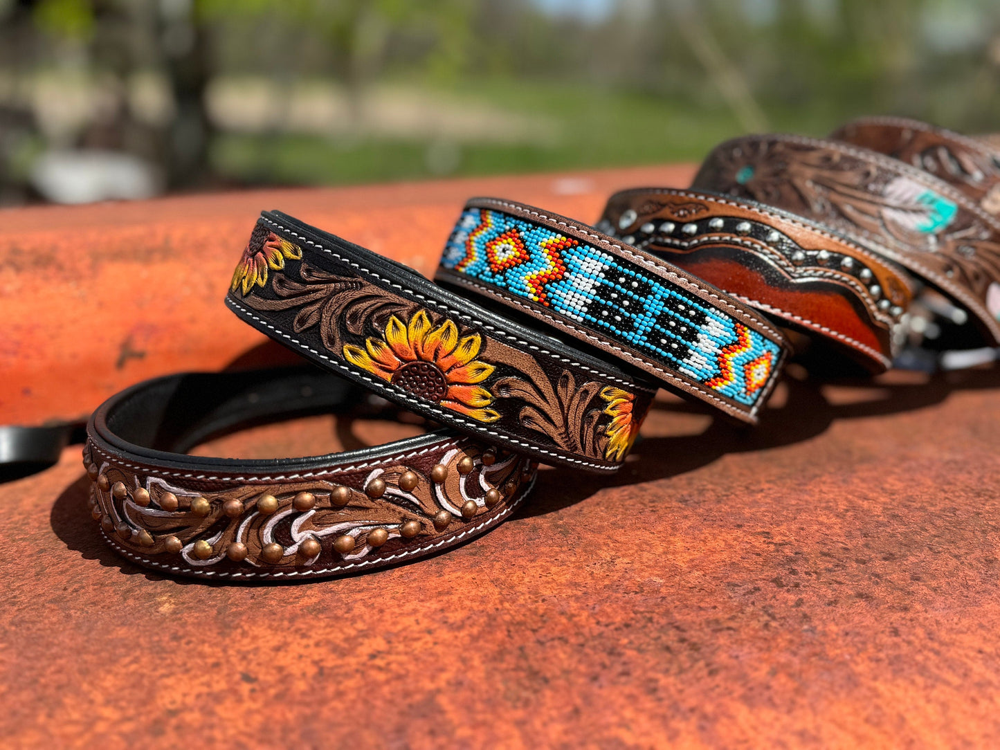 The Ranch Hand Western Leather Dog Collar Collection