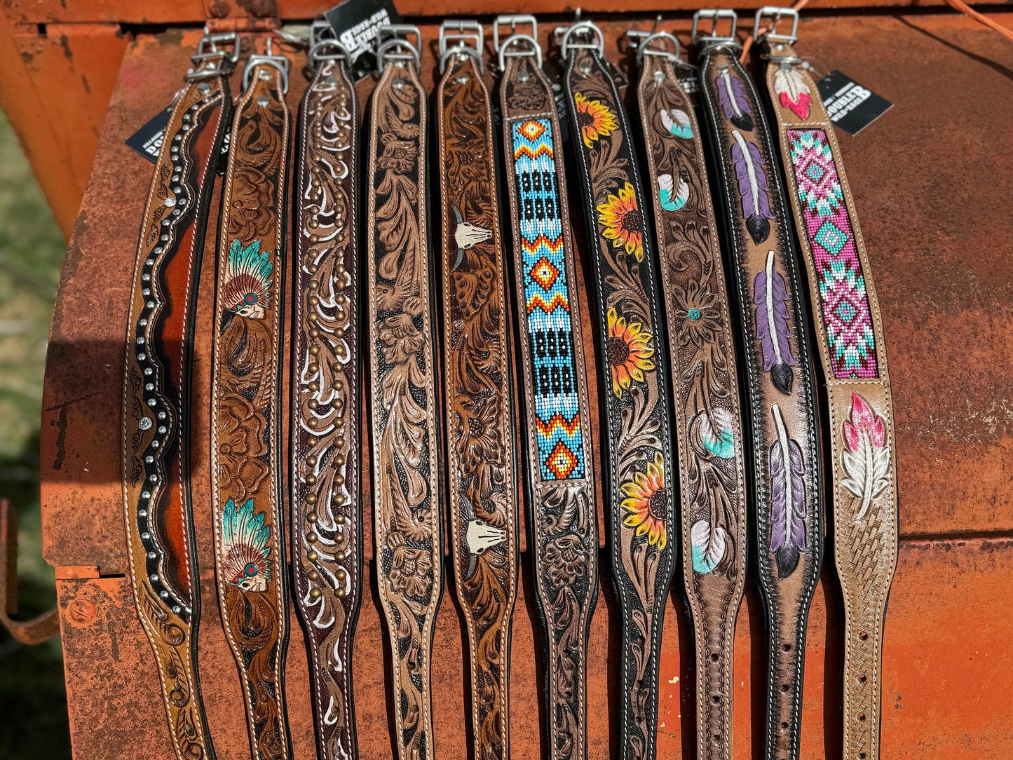 The Ranch Hand Western Leather Dog Collar Collection