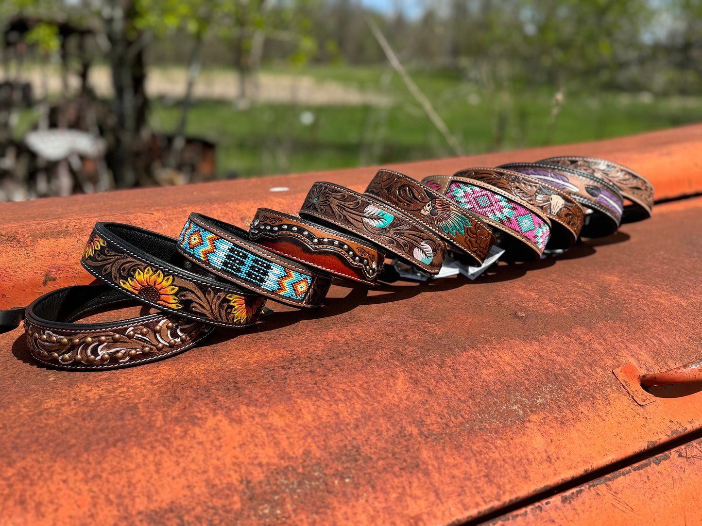 The Ranch Hand Western Leather Dog Collar Collection