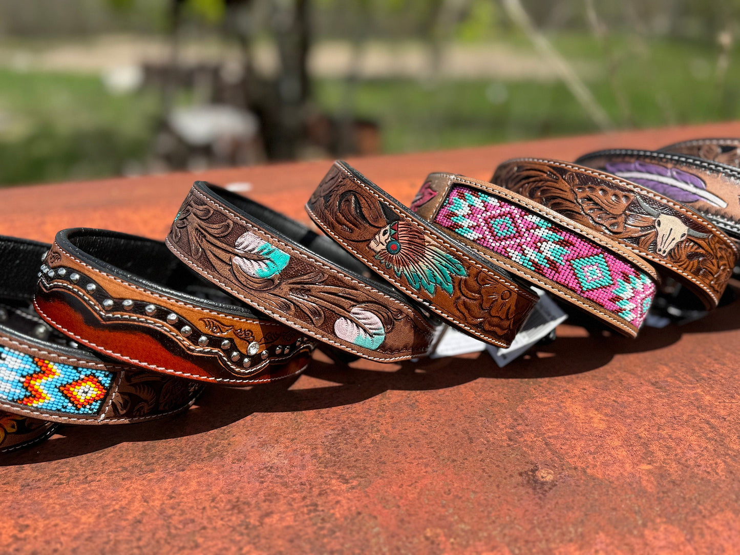 The Ranch Hand Western Leather Dog Collar Collection