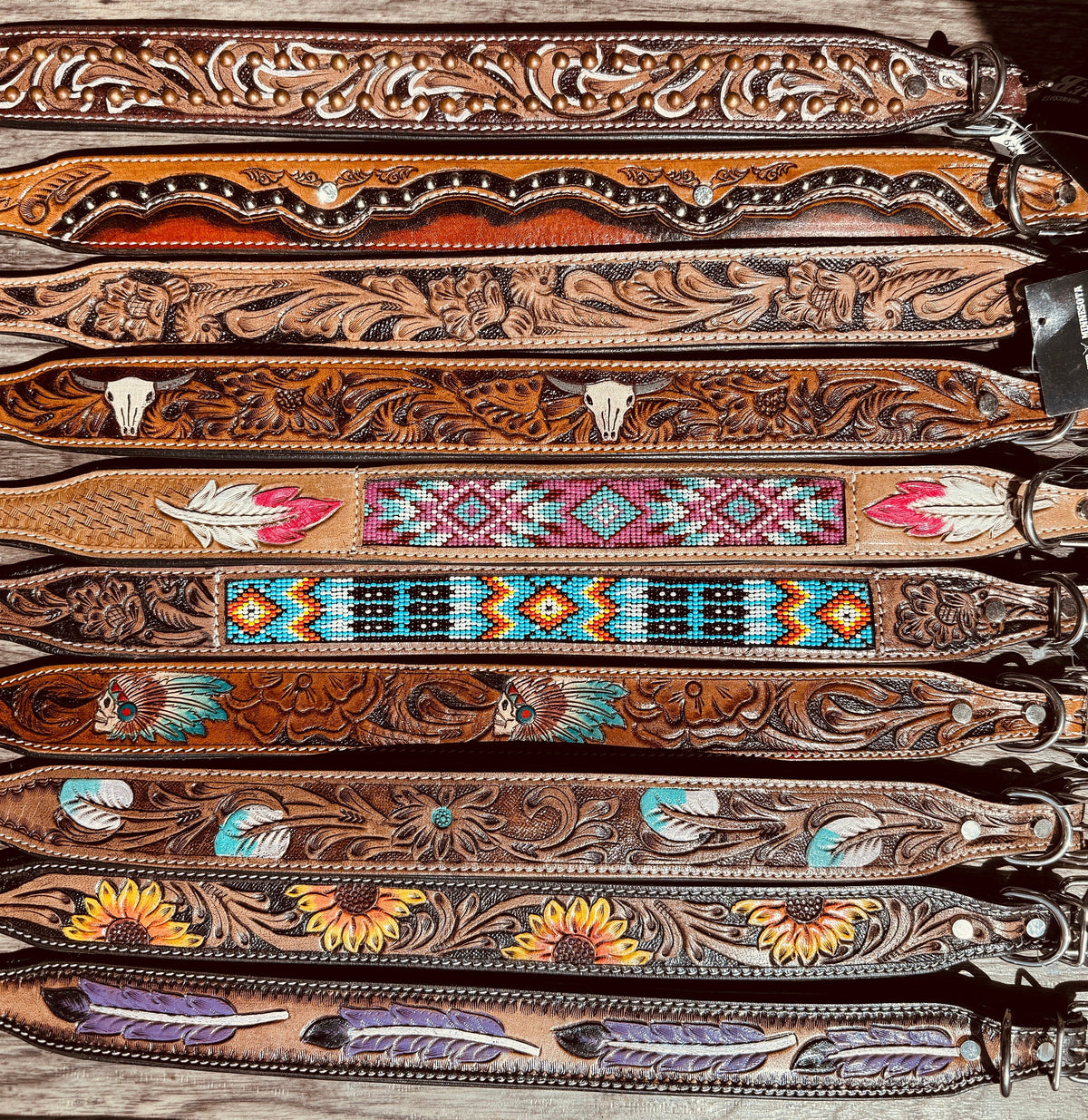 The Ranch Hand Western Leather Dog Collar Collection