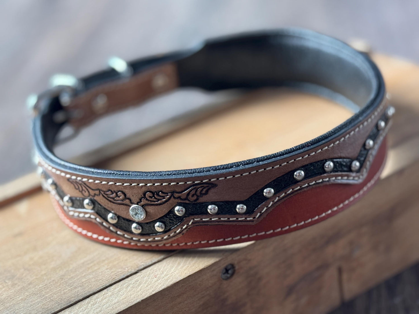The Ranch Hand Western Leather Dog Collar Collection
