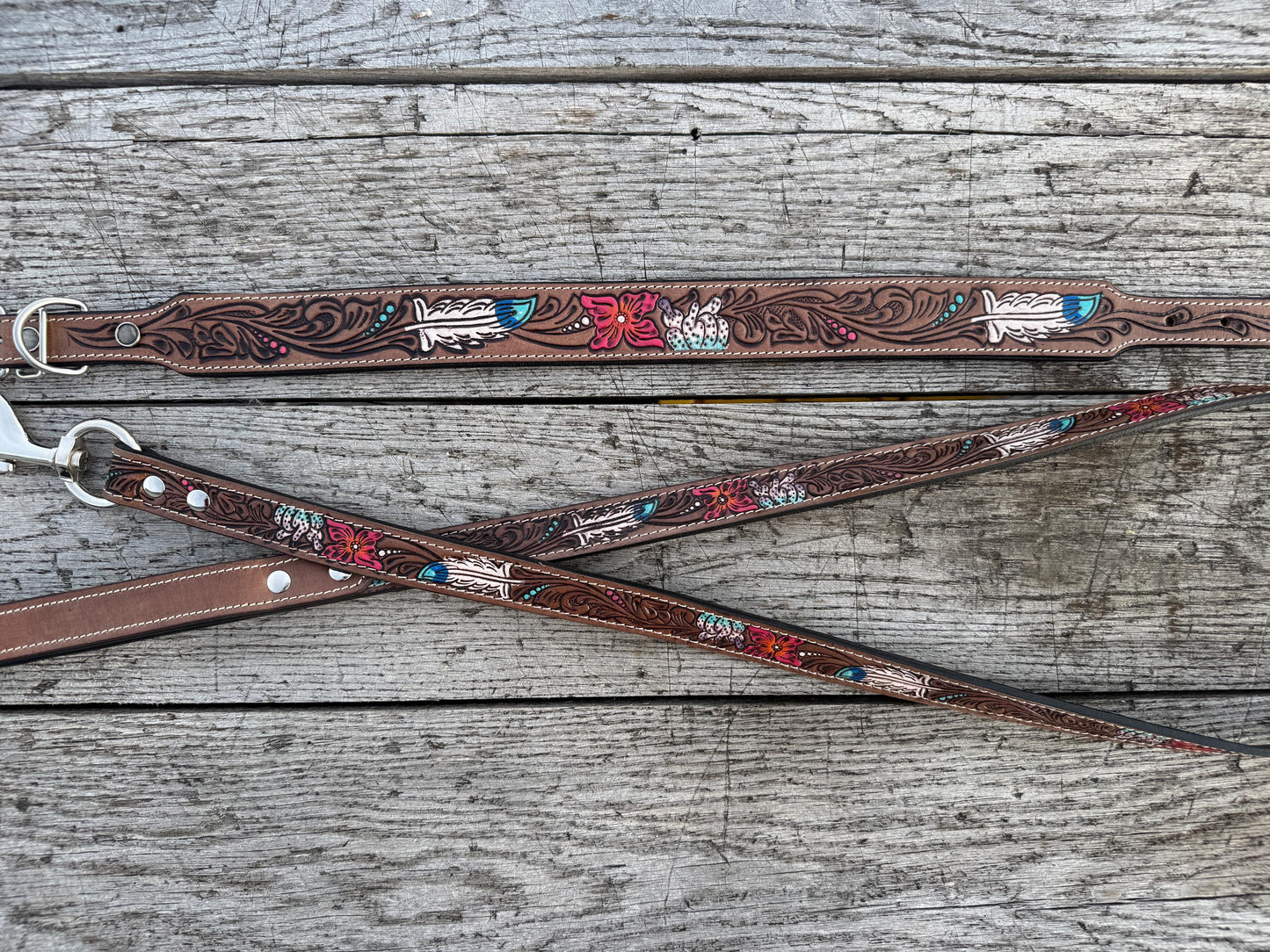 The Turquoise Trail Western Dog Collar & Leash Collection