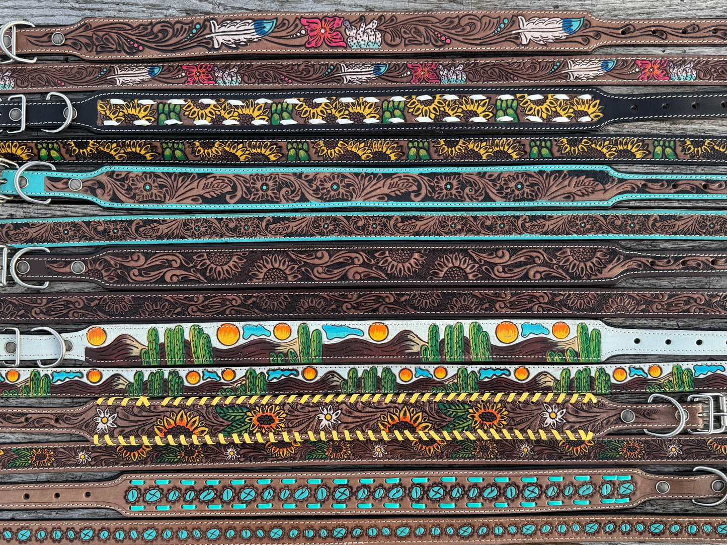The Turquoise Trail Western Dog Collar & Leash Collection