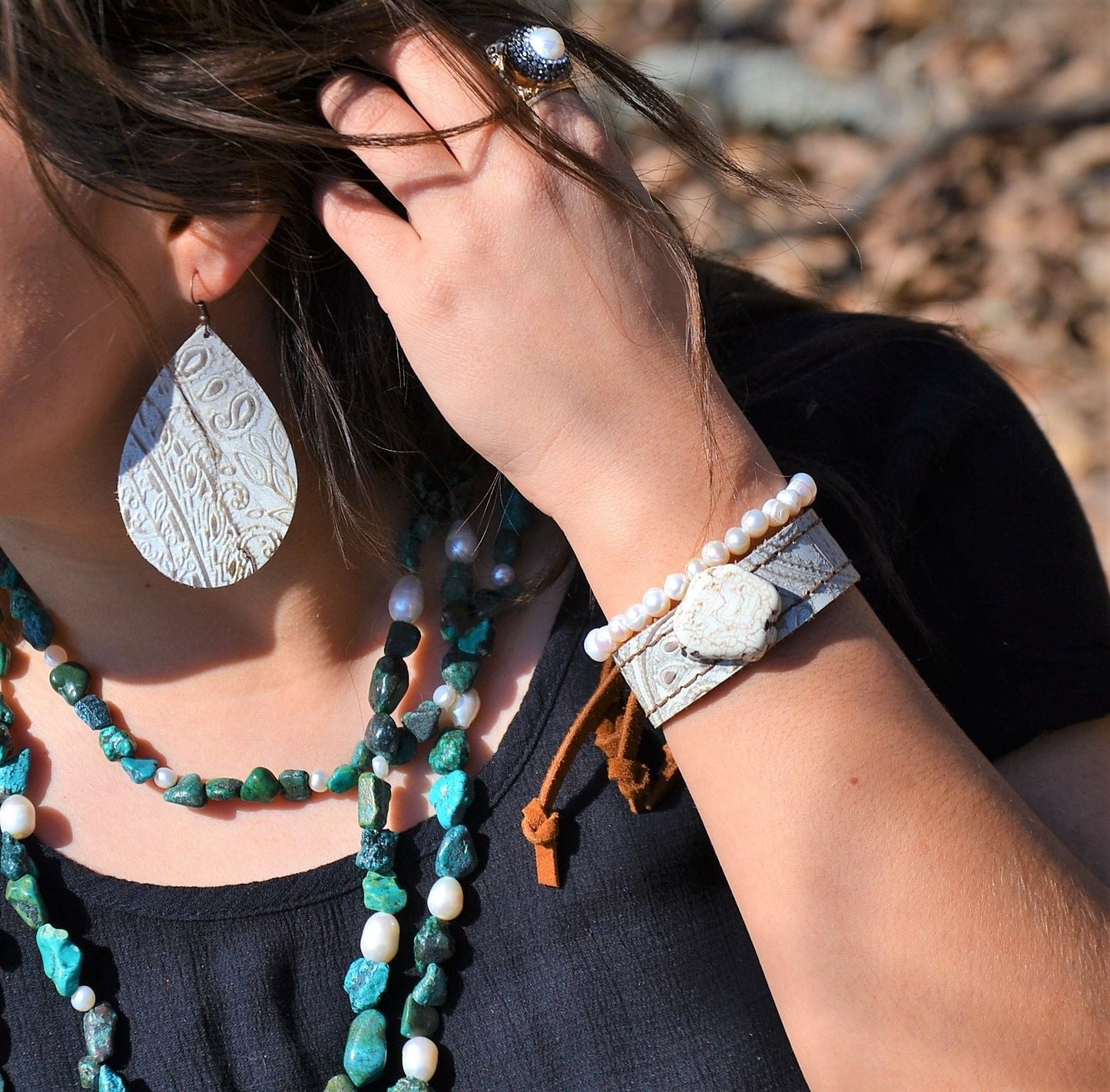 The Oyster Belle Leather Earrings