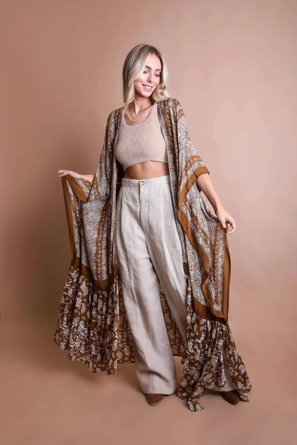 The Desert Drift Paisley Kimono