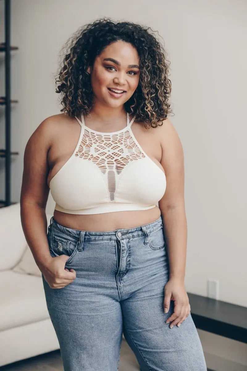 The Midnight Lace High Neck Bralette