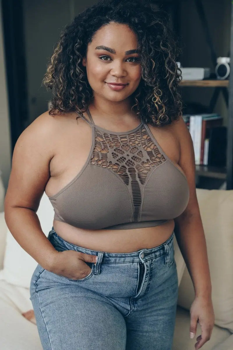 The Midnight Lace High Neck Bralette