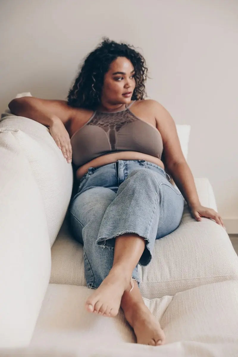 The Midnight Lace High Neck Bralette