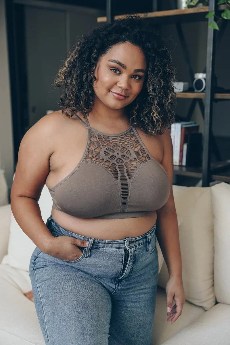 The Midnight Lace High Neck Bralette