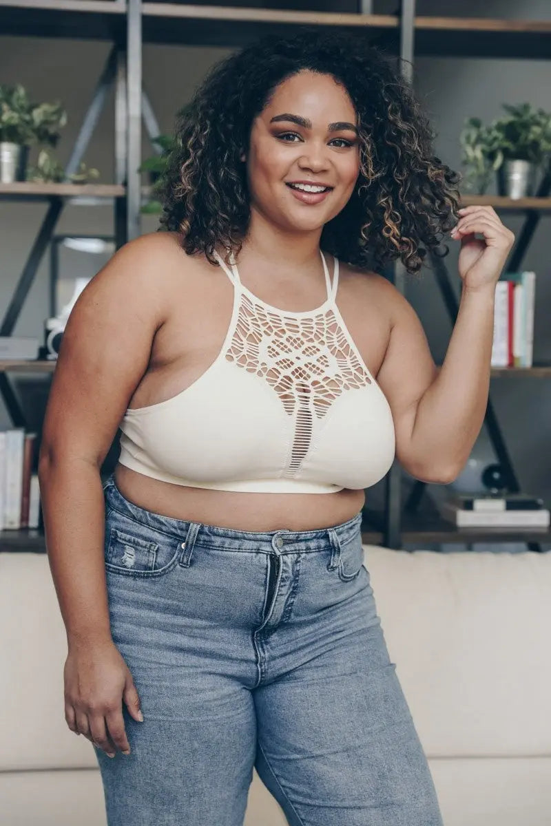 The Midnight Lace High Neck Bralette