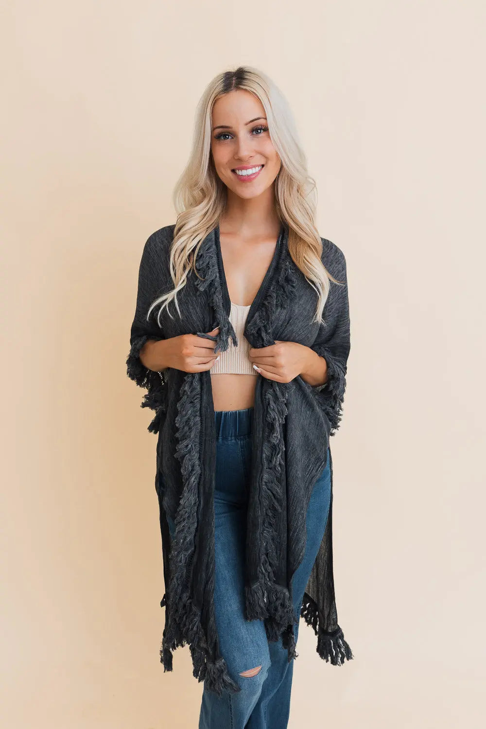 The Sunwashed Prairie Fringe Kimono