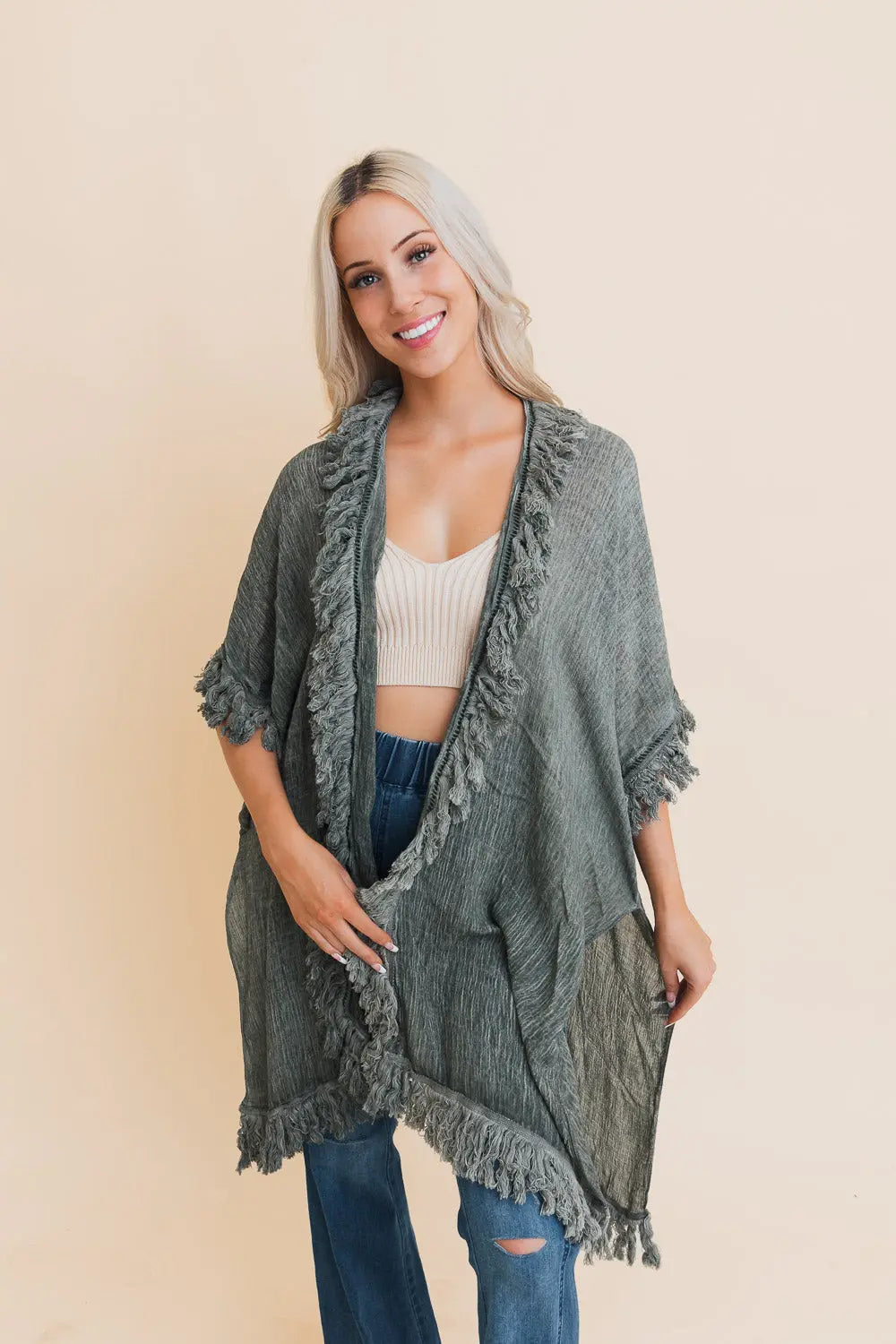 The Sunwashed Prairie Fringe Kimono
