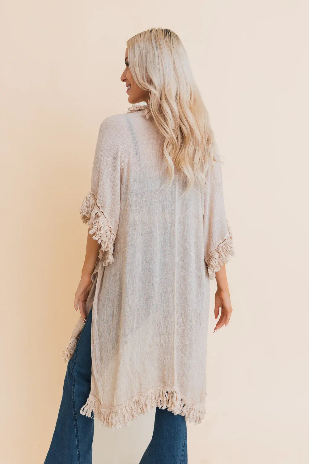 The Sunwashed Prairie Fringe Kimono