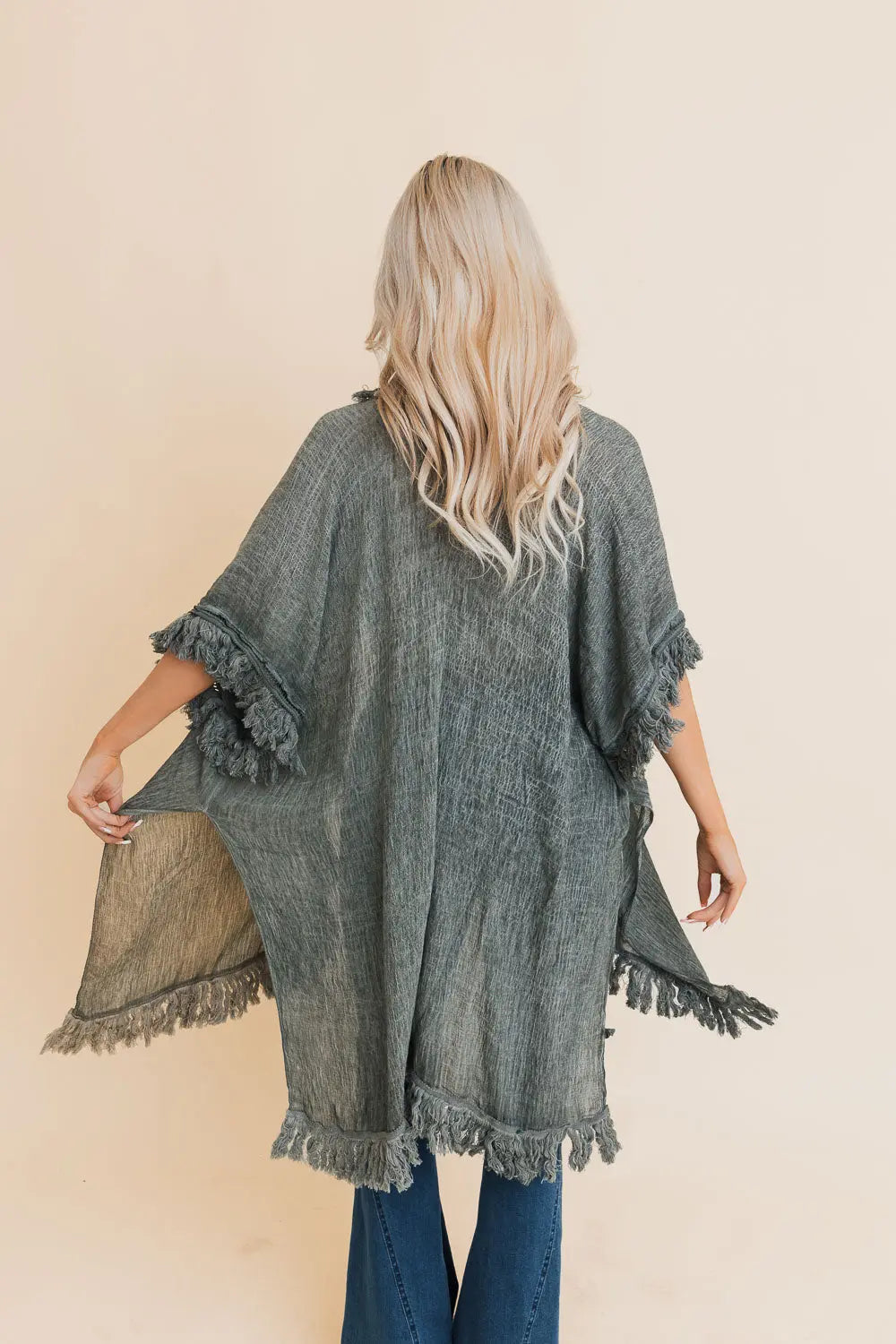 The Sunwashed Prairie Fringe Kimono