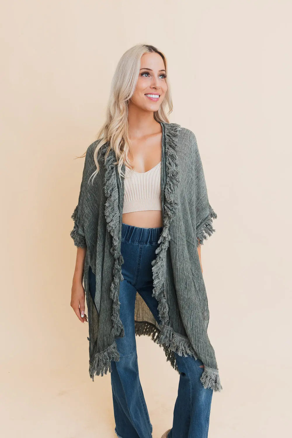 The Sunwashed Prairie Fringe Kimono