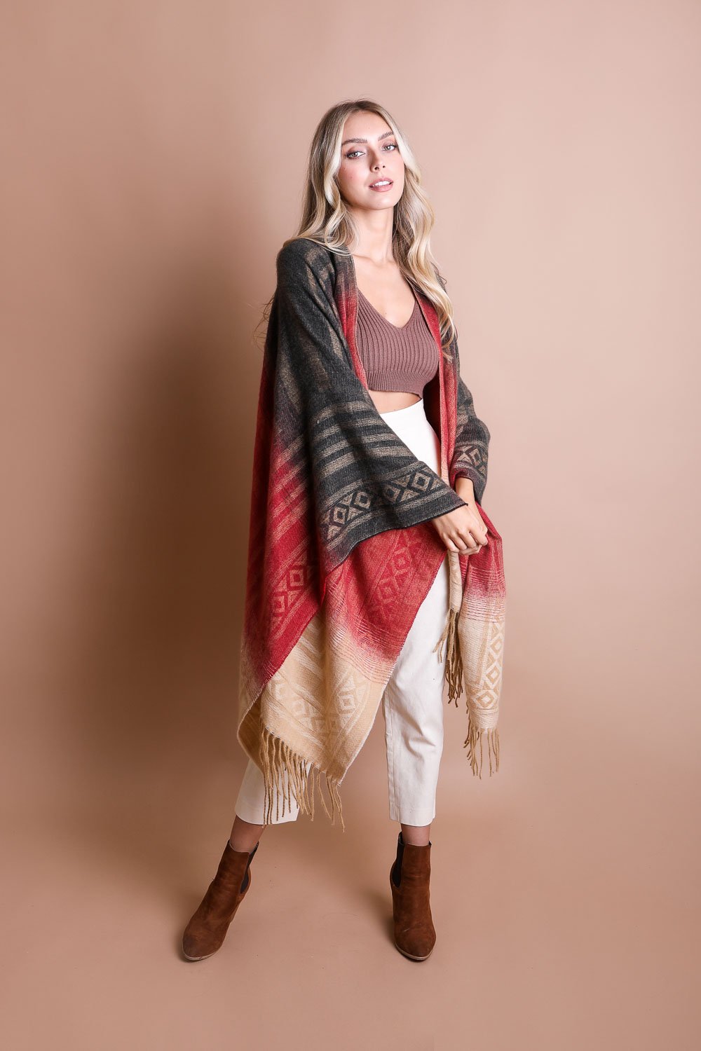 Golden Mesa Tassel Serape Wrap