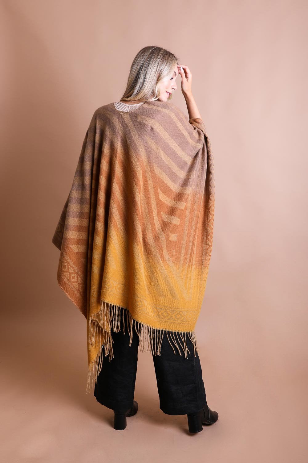 Golden Mesa Tassel Serape Wrap