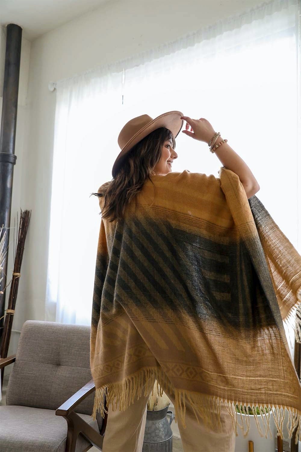 Golden Mesa Tassel Serape Wrap