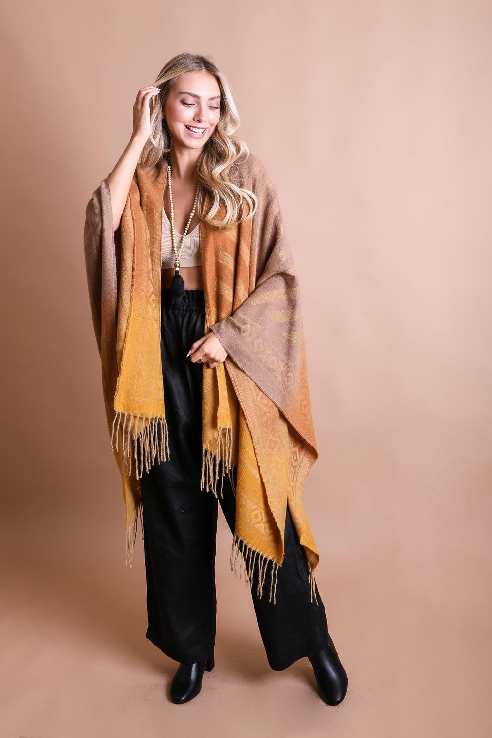 Golden Mesa Tassel Serape Wrap