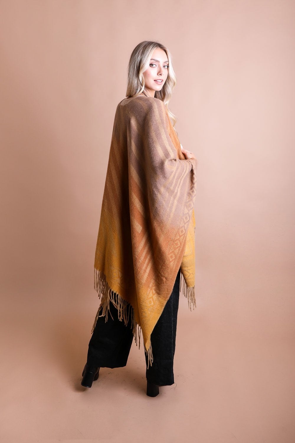 Golden Mesa Tassel Serape Wrap